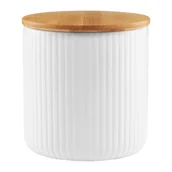 Pojemniki kuchenne - Pojemnik z bambusową pokrywką Curly biały 10 cm - miniaturka - grafika 1