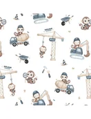 Rożki i beciki - Bonjour Cherie Rożek bambusowy z usztywnieniem 74x74 Monkey - miniaturka - grafika 1