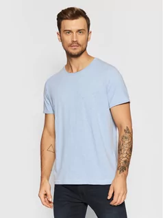 Koszulki męskie - Selected Homme T-Shirt Morgan 16071775 Niebieski Regular Fit - grafika 1