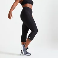 Spodnie sportowe damskie - Legginsy fitness damskie Domyos krótkie - miniaturka - grafika 1
