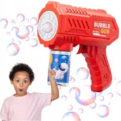 Bańki mydlane - Pistolet na Bańki Mydlane LED + Wkład 100ml Automatyczna Wytwornica Baniek - miniaturka - grafika 1