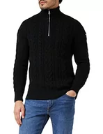 Swetry męskie - Schott NYC sweter męski, czarny, XL - miniaturka - grafika 1