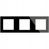 Klawisze i ramki - Ramka Szklana Potrójna Czarna do Modułów MIUUN GL - miniaturka - grafika 1