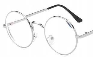 OKULARY KOREKCYJNE okrągłe metal srebrne -1 - Okulary korekcyjne, oprawki, szkła - miniaturka - grafika 1