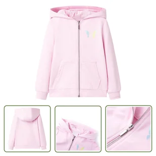 Bluza dziecięca z kapturem - jasnoróżowa - 116 - Bluza Dziecięca - Bluzy dla dziewczynek - miniaturka - grafika 1
