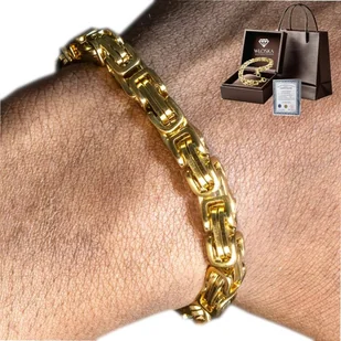 Bransoletka Męska Złota PEŁNA Królewska Prezent dla Mężczyzny Chłopaka Męża - Bransolety męskie Bransoletka Męska Złota PEŁNA Królewska Prezent dla Mężczyzny Chłopaka Męża - Bransolety męskie - miniaturka - grafika 1