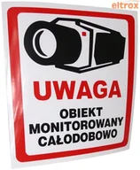 Akcesoria do monitoringu - NAKLEJKA OBIEKT MONITOROWANY 10x10 8332 - miniaturka - grafika 1