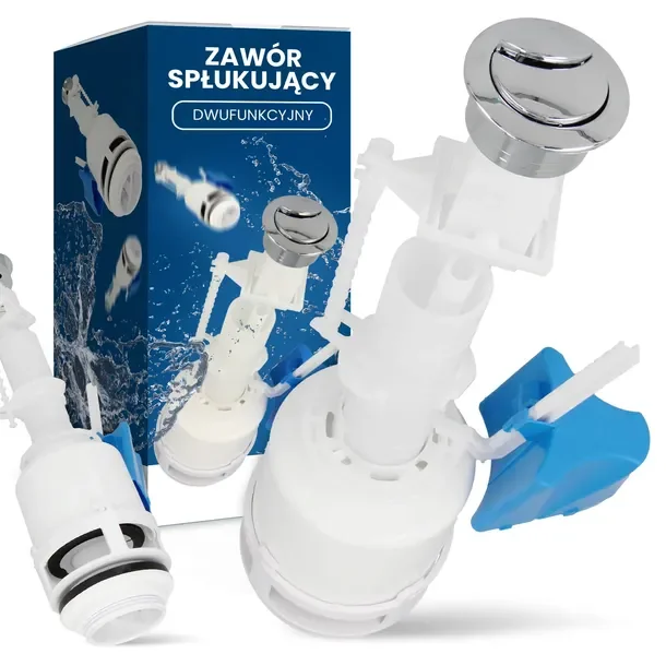 Zawór Spustowy Spłuczki Uniwersalny Dwufunkcyjny Przycisk Spłukujący WC