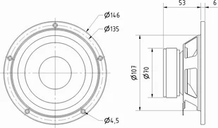 Visaton VS-W130S/8, 50 W, 80 W, 8 O, 39 - 12000 Hz, Black, 146 mm - Głośniki samochodowe - miniaturka - grafika 1