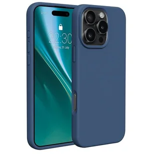 Etui ETTERI Silicone do Apple iPhone 16 Pro Max Ciemno-niebieski - Etui i futerały do telefonów - miniaturka - grafika 1
