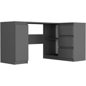Biurka - Meble Biurko Narożne Komputer 3Sz 155Cm Antracyt N12 - miniaturka - grafika 1