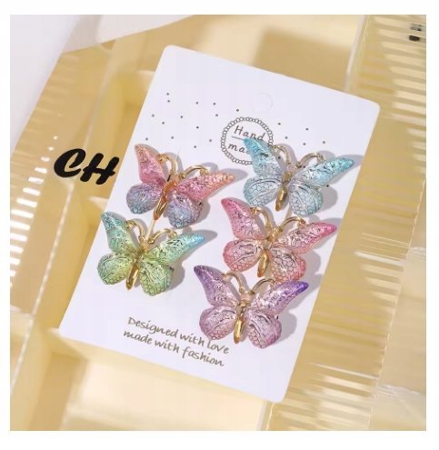 SPINKI DO WŁOSÓW DLA DZIEWCZYNKI MOTYLKI KLIPSY MIX 5 SZTUK