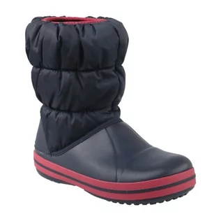 Buty dla dziewczynek - Buty Crocs Winter Puff Boot Jr 14613-485 czerwone granatowe - grafika 1