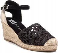 Espadryle damskie - XTI ESPADRYLE CZARNE NA KOTURNIE DAMSKIE NA LATO 39 JTM - miniaturka - grafika 1