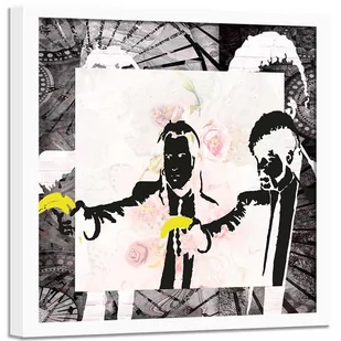 Obraz w ramie białej FEEBY, Banksy Pulp Fiction Street 80x80 - Plakaty - miniaturka - grafika 1