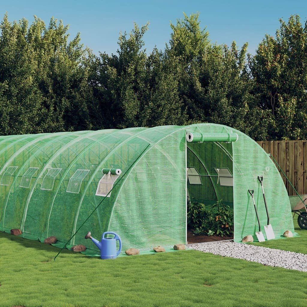 Szklarnia z ramą stalową Zielona 88 m² 22x4x2 m
