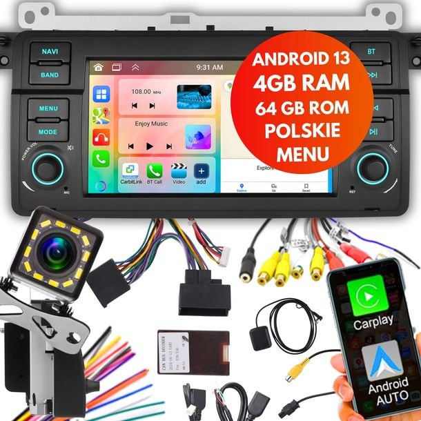 Radio 4gb/64gb Bmw 3 E46 Android Gps Wifi Bluetooth Carplay Nawigacja Rds