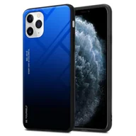 Etui i futerały do telefonów - Etui Cadorabo kompatybilne z Apple iPhone 11 PRO w kolorze NIEBIESKIM - CZARNYM - Dwukolorowe etui na telefon wykonane z silikonu TPU i szkła hartowanego - Silikonowe etui Ultra Slim Back Cover Case Bumper - miniaturka - grafika 1