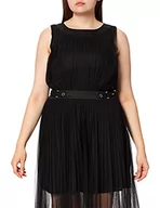 Sukienki - Armani Exchange Damska sukienka bez rękawów, tiulowa i pasek na specjalne okazje, czarny, jeden rozmiar - miniaturka - grafika 1