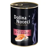 Mokra karma dla kotów - Dolina Noteci Premium Kot Bogata w łososia puszka 400g - miniaturka - grafika 1
