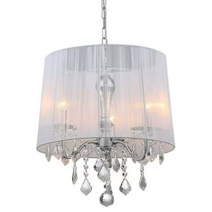 Italux Żyrandol Cornelia 3 Biały organza MDM-2572/3 W - Lampy sufitowe - miniaturka - grafika 2