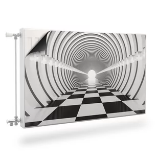 MASKOWNICA Magnetyczna Na Grzejnik Czarno-Biały Tunel Efekt 3D 90cm x 60cm - Dekoracje domu - miniaturka - grafika 1