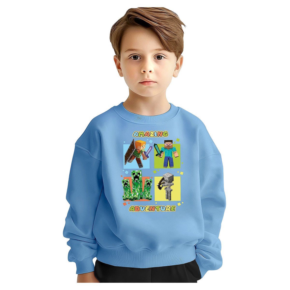 BLUZA DZIECIĘCA MŁODZIEŻOWA MINECRAFT 122-128 WZORY PREZENT JAKOŚĆ