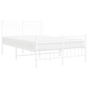 Metalowa rama łóżka z wezgłowiem i zanóżkiem, biała, 120x200 cm Lumarko! - Łóżka - miniaturka - grafika 4