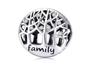 Pandora Valerio.pl Rodowany srebrny charms do szczęśliwa kochająca się rodzina happy family cyrkonie srebro 925 NEW124 NEW124 - Charmsy - miniaturka - grafika 1