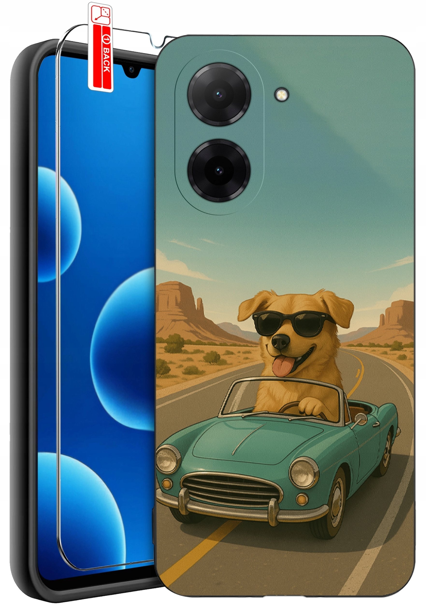 ETUI do Xiaomi Redmi A5 WZORY SILIKONOWE MATT CASE + SZKŁO 9H