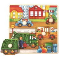 Puzzle - Czuczu Puzzle drewniane pinezki- Śmieciarka 17x17 7729 BRIMAREX - miniaturka - grafika 1
