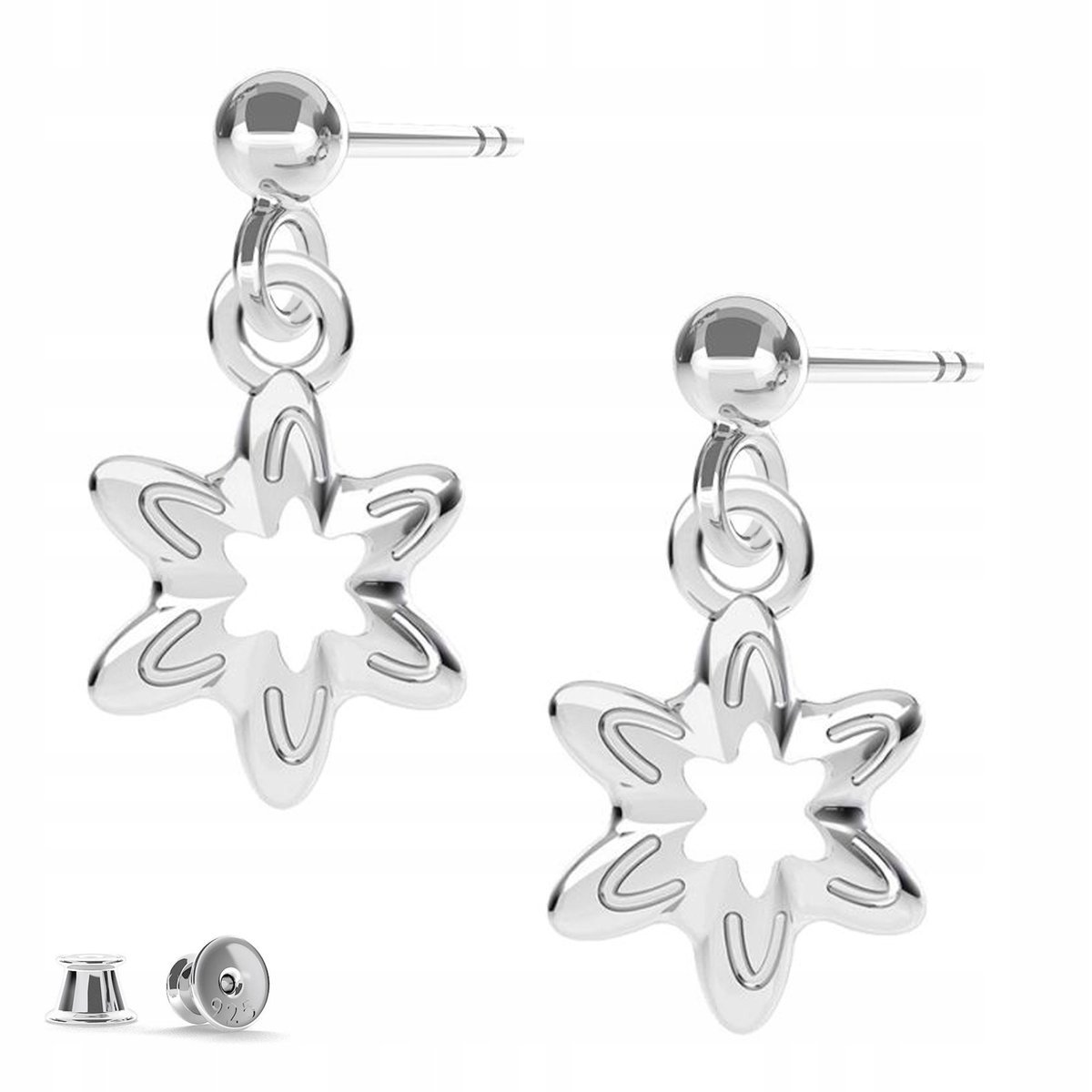 Kolczyki srebrne Gwiazdka Gwiazda Star 925