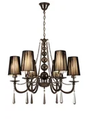 Lampy sufitowe - Lumina Deco Deco KLASYCZNY ŻYRANDOL KRYSZTAŁOWY CZARNY FABIONE W6 - miniaturka - grafika 1