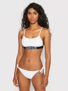 Stroje kąpielowe - Calvin Klein Swimwear Góra od bikini KW0KW01851 Biały - grafika 1