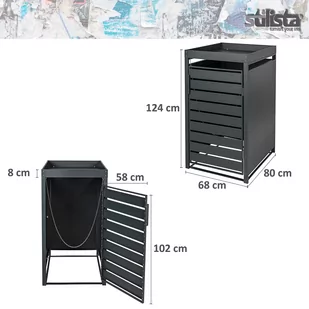 ZABUDOWA ŚMIETNIKA OBUDOWA NA KOSZ OSŁONA ANTRACYT - Meble ogrodowe - miniaturka - grafika 4