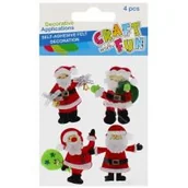 Zabawki kreatywne - Craft with Fun Ozdoba dekoracyjna filcowa samoprzylepna Boże Narodzenie Mikołaj 4 szt. - miniaturka - grafika 1