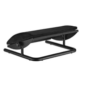 Podnóżki, podpórki, podkładki - Podstawa ergonomiczna pod nogi, wyjmowana miękka poduszka, czarny, stal, 25 kg nośność, Powerton - miniaturka - grafika 1