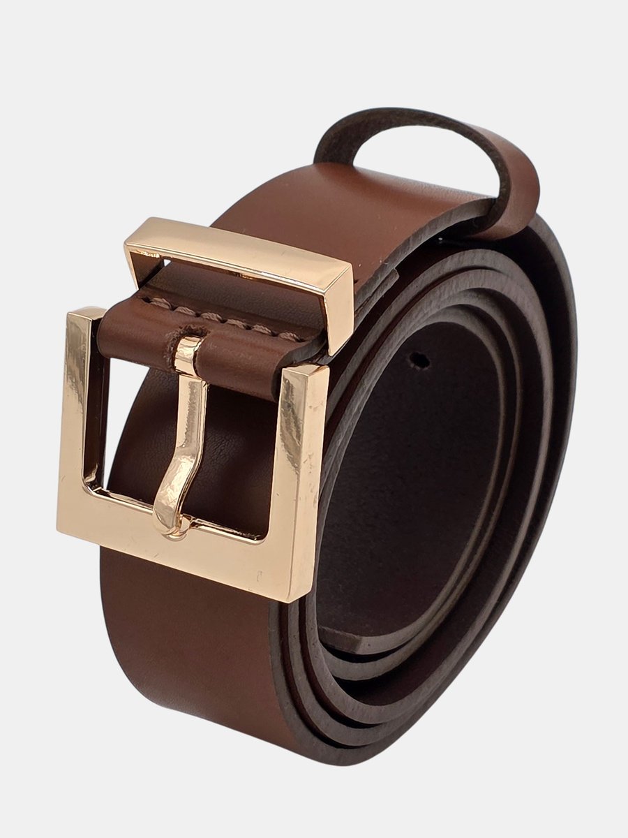 Skórzany pasek damski brązowy 90 cm