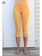 Spodnie damskie - Bleu d'Azur Rybaczki "Debby" w kolorze żółtym - miniaturka - grafika 1