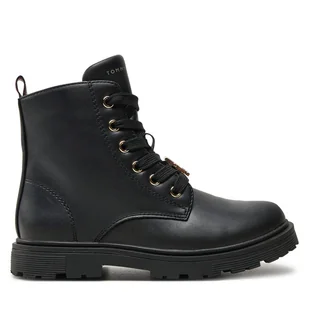 Trapery Tommy Hilfiger Lace-Up Bootie T1A5-33561-1351 S Czarny - Buty dla dziewczynek - miniaturka - grafika 1