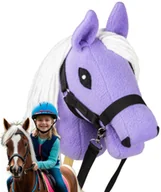 Maskotki i pluszaki - Konik Hobby Horse Dla Dziewczynki Fioletowy Zabawkowy Koń Z Kijkiem kij A5 - miniaturka - grafika 1