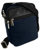 Torby męskie - Torebka listonoszka męska saszetka ze skóry naturalnej na ramię skórzana granatowa - miniaturka - grafika 1