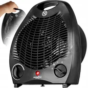Ogrzewanie przenośne - Termowentylator Farelka Grzejnik Elektryczny Czarny Nawiew Cichy Moc 2000W - miniaturka - grafika 1