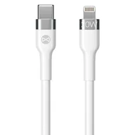 Kable USB - Forever Kabel  Flexible USB-C/Lightning, 20W, 2m GSM115426 Biały - miniaturka - grafika 1