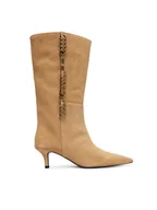 Kozaki damskie - Patrizia Pepe Kozaki 8Y0138 L033 Beżowy - miniaturka - grafika 1