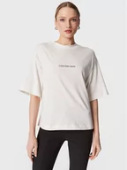 Koszulki i topy damskie - Calvin Klein Jeans T-Shirt J20J220514 Biały Loose Fit - miniaturka - grafika 1