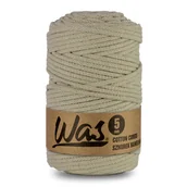 Półfabrykaty do biżuterii - WAS/Sznurek bawełniany z poliestrowym rdzeniem, pleciony, 5mm, 100m, jasny beżowy - miniaturka - grafika 1