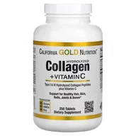 Suplementy naturalne - California Gold Nutrition, Hydrolyzed Collagen Peptides + Vitamin C, 250 tab. - miniaturka - grafika 1