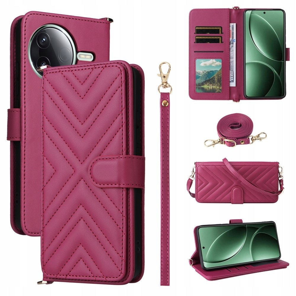 Etui z klapką do Poco F7 Pro F7 Ultra Pokrowiec Futerał Portfel z paskiem