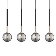 Lampy sufitowe - Loftowa lampa zwieszana Arcturus P0574-04D-SDFZ Zumaline czarny dymiony złoty - miniaturka - grafika 1